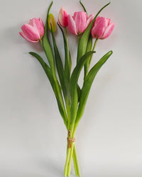 Double Late Tulip Bundle Pink Real Touch 16.5"