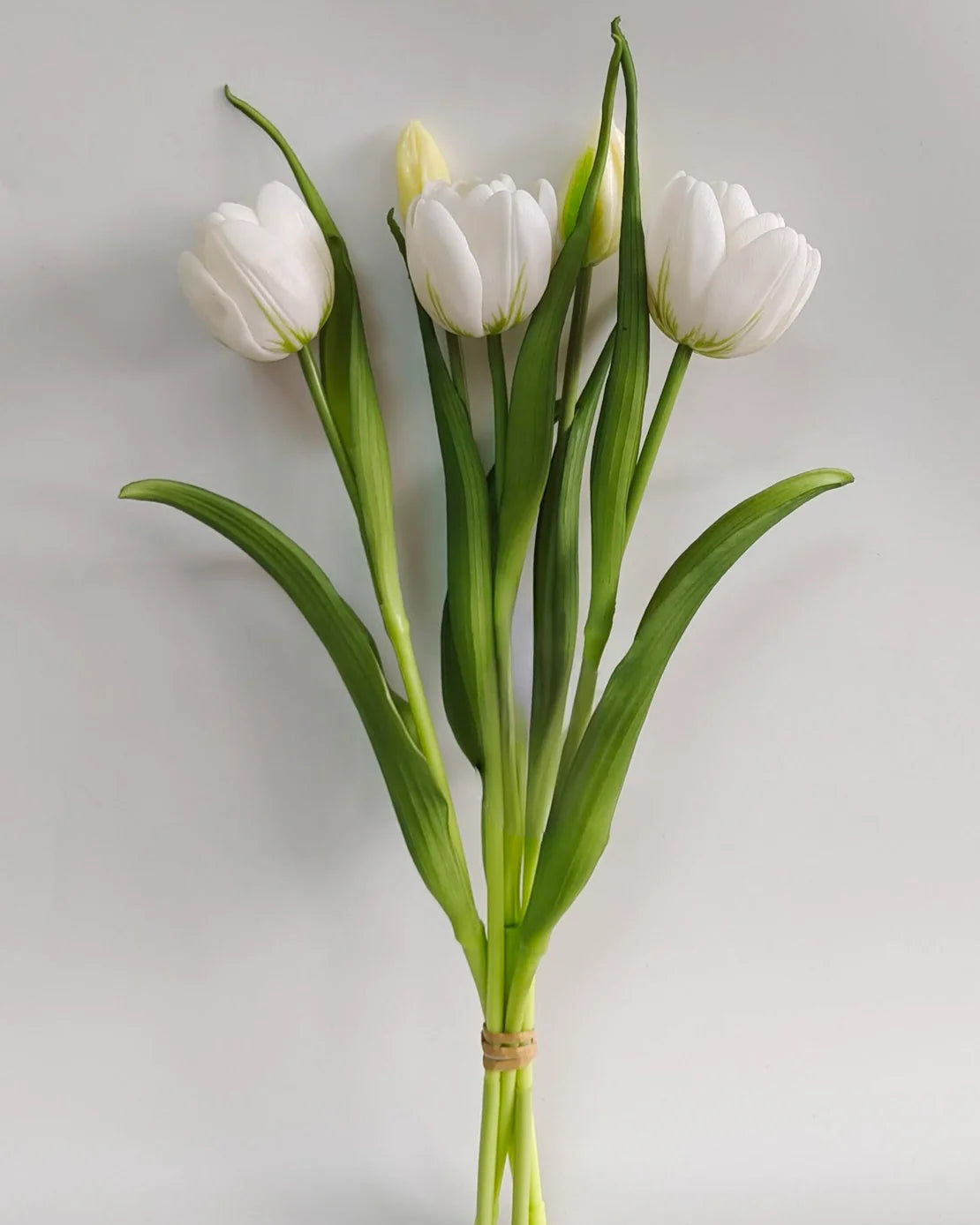 Double Late Tulip Bundle White Real Touch 16.5"