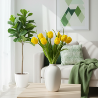 Double Late Tulip Bundle Yellow Real Touch 16.5"