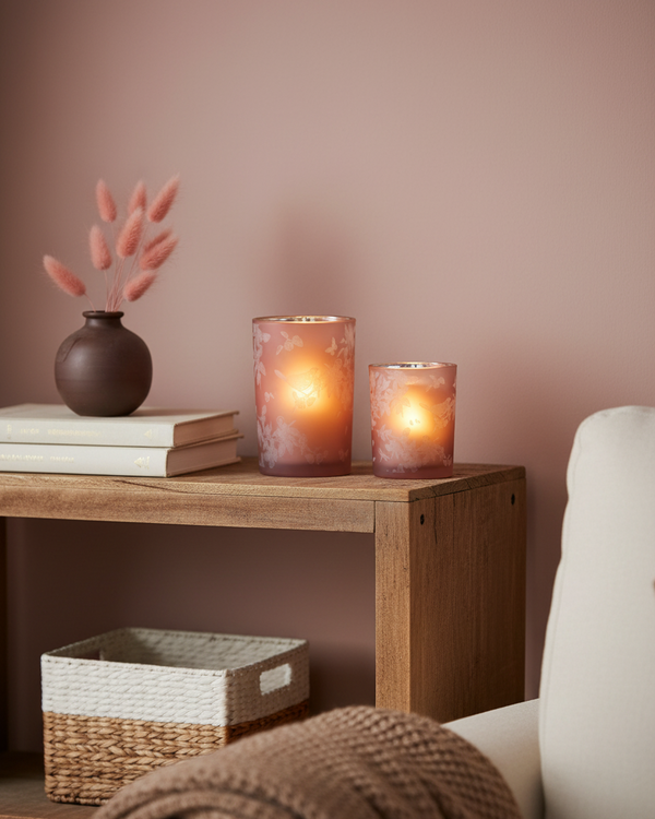 Blush Botanical Friends Glass Candle Holder