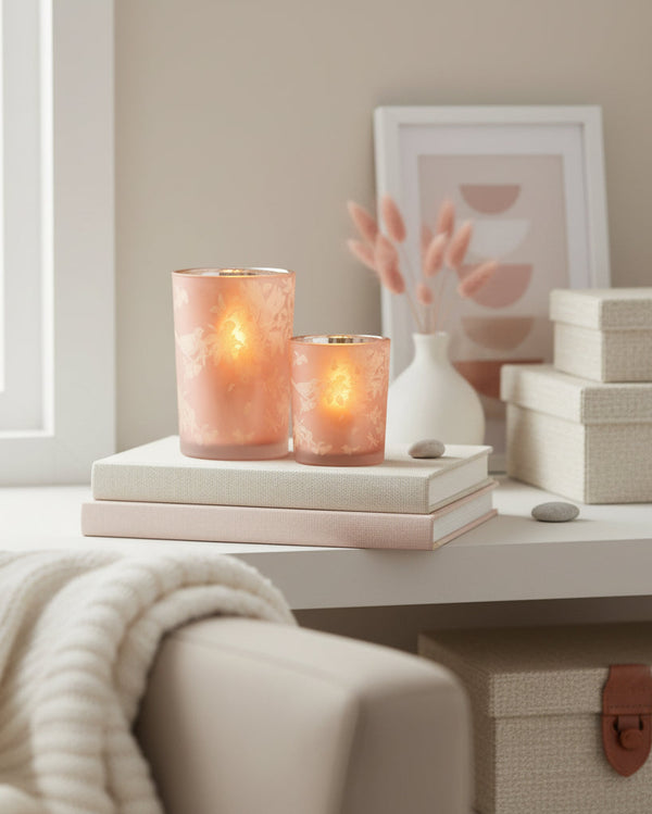 Blush Botanical Friends Glass Candle Holder