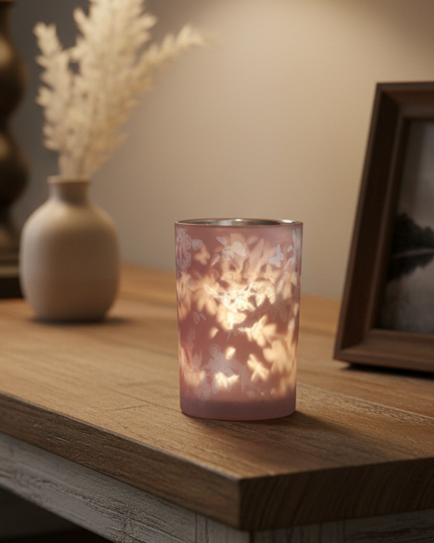 Blush Botanical Friends Glass Candle Holder