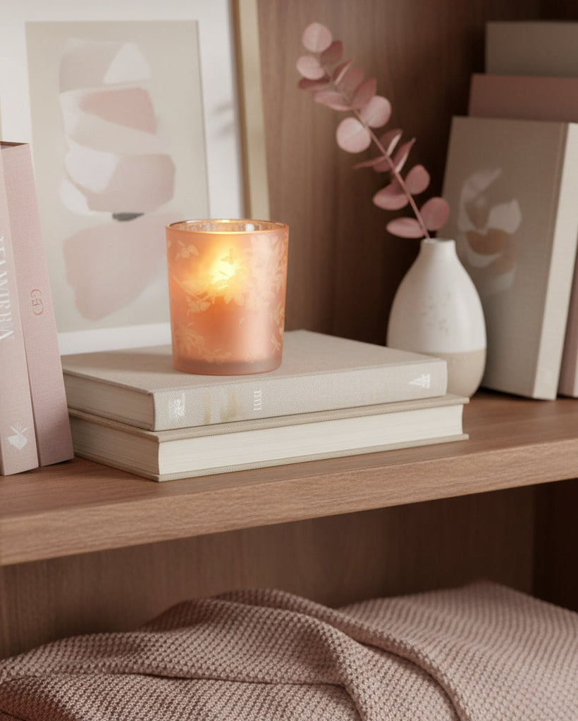 Blush Botanical Friends Glass Candle Holder