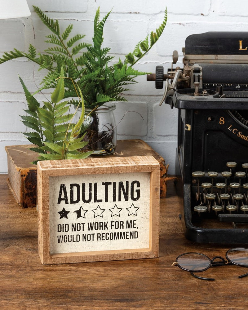 Adulting Inset Box Sign
