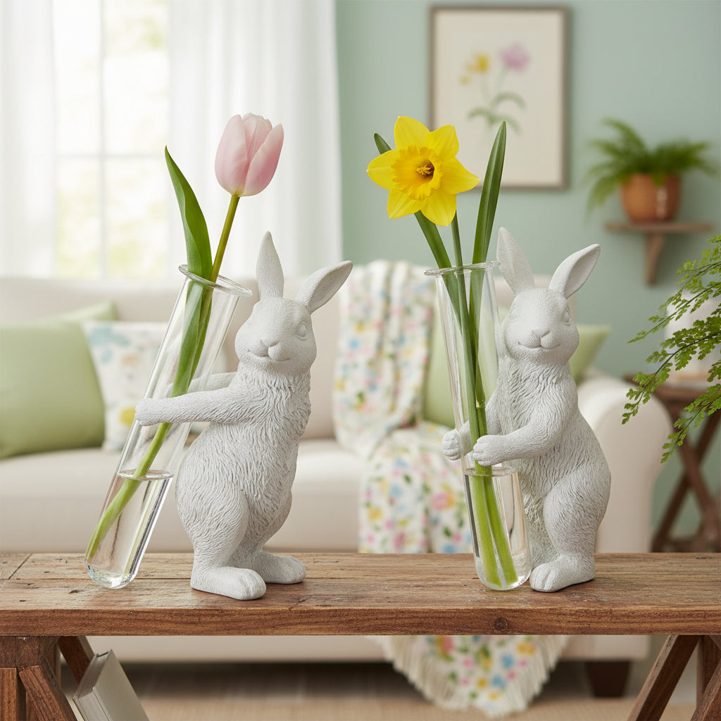 Bud Vase Resin Bunny