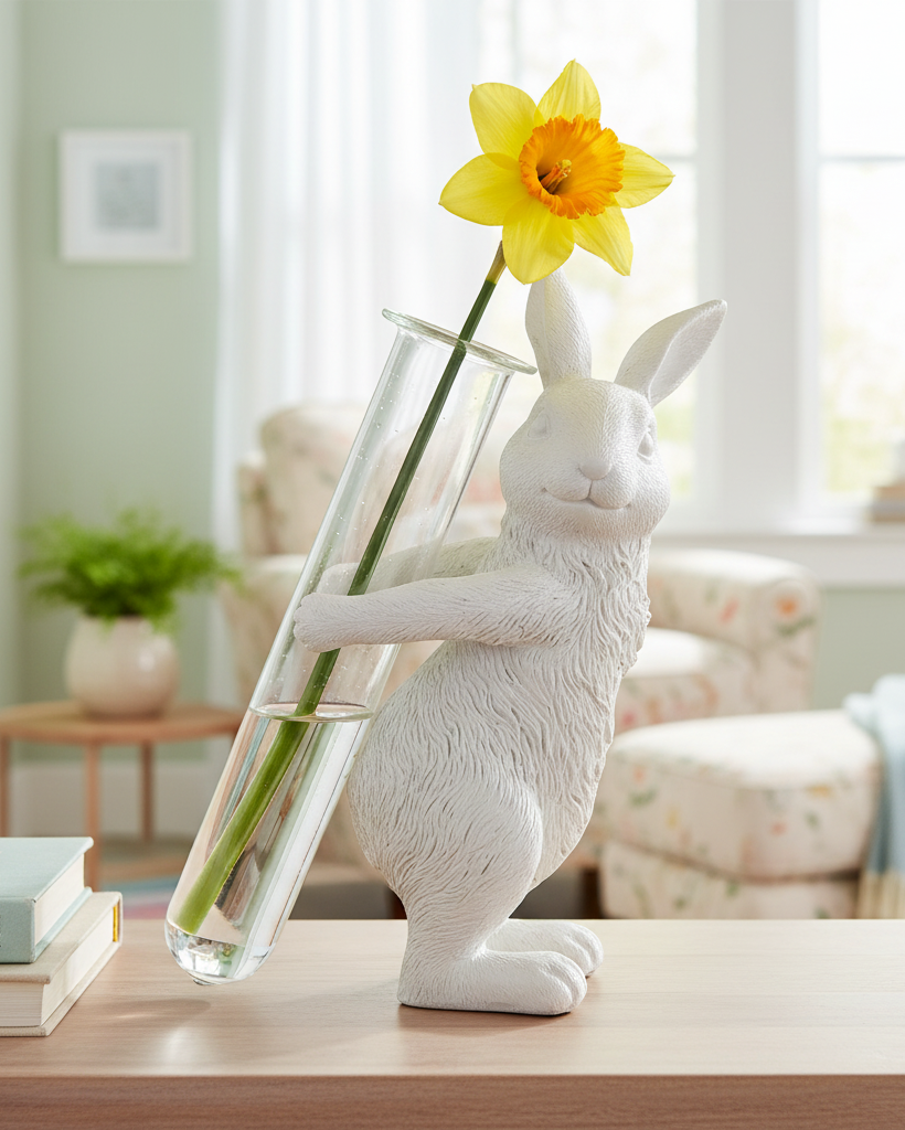 Bud Vase Resin Bunny