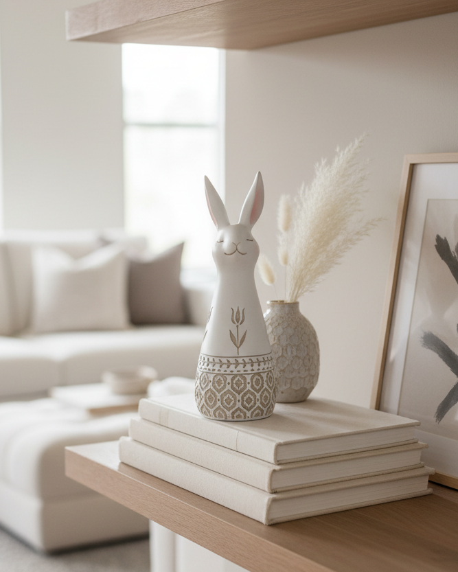 Tall Botanical Resin Rabbit