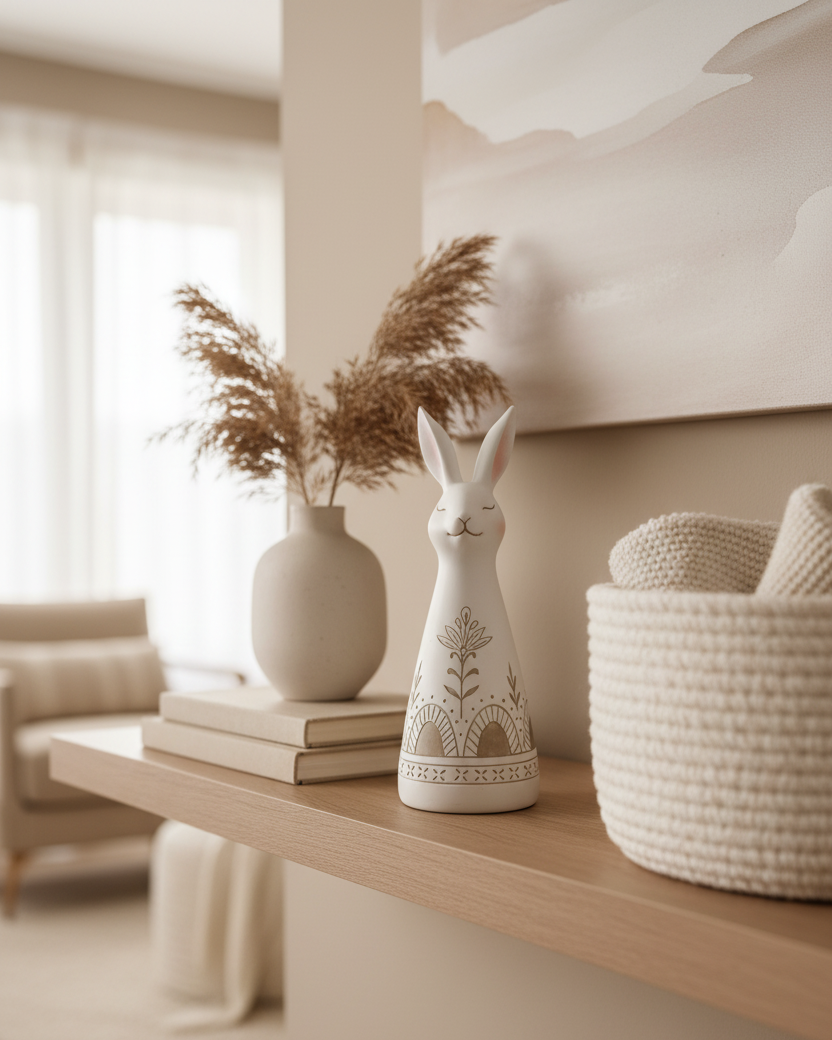 Tall Botanical Resin Rabbit