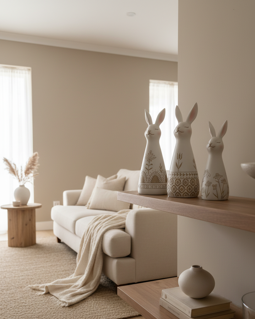 Tall Botanical Resin Rabbit