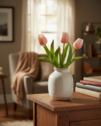 Tulip Real Touch Dark Peach Stem 10.5"