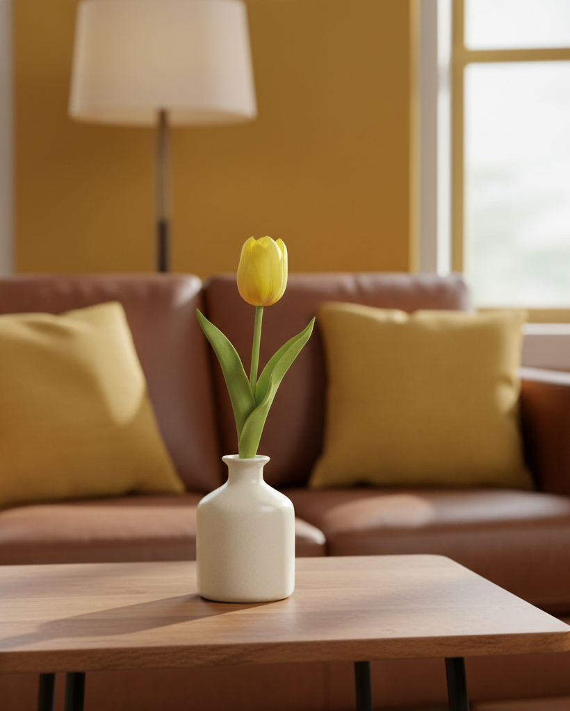 Tulip Real Touch Stem Yellow 10.5”