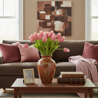 Tulip Real Touch Stem Two-Tone Dark Pink 10.5”