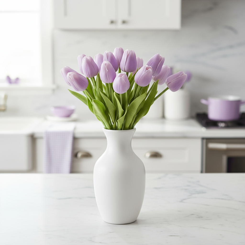 Tulip Real Touch Stem Light Purple 10.5”