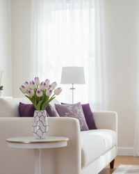 Tulip Purple and White Real Touch Bundle 13"