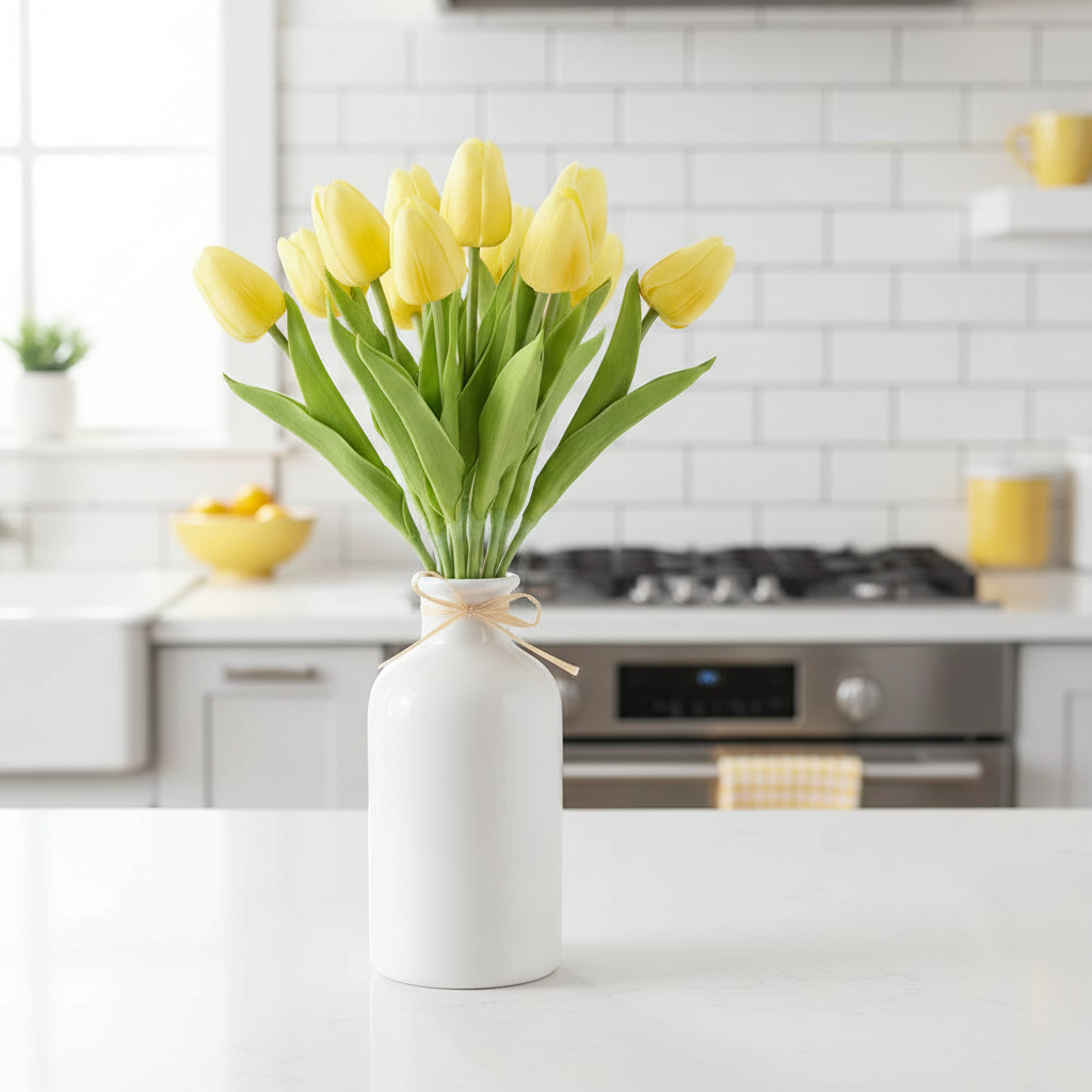 Tulip Real Touch Stem Light Yellow 10.5”