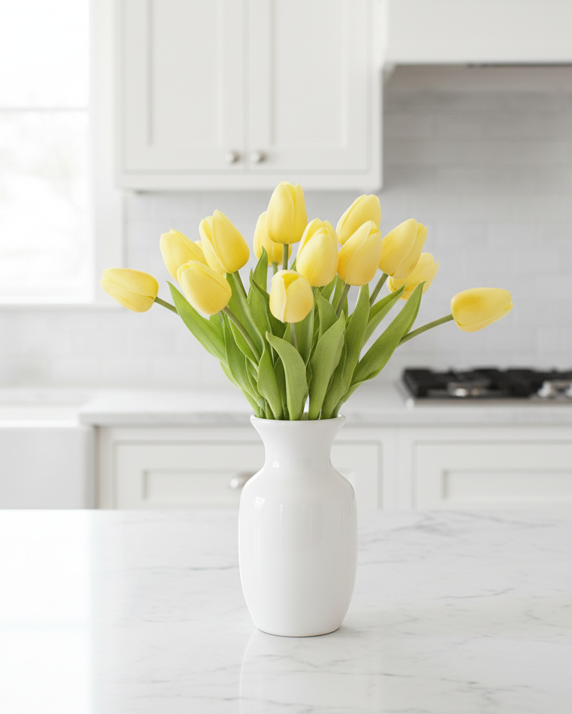 Tulip Real Touch Stem Light Yellow 10.5”