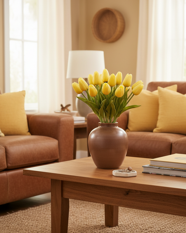 Tulip Real Touch Stem Yellow 10.5”