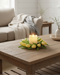 Tulip Real Touch Candle Ring Yellow