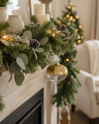 Gold and Clear Glittered Glass Ornament