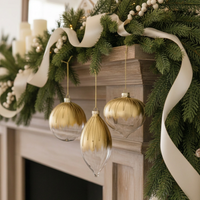 Gold and Clear Glittered Glass Ornament