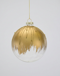 Gold and Clear Glittered Glass Ornament