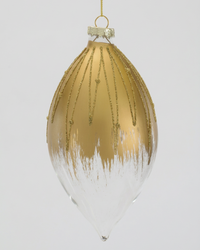 Gold and Clear Glittered Glass Ornament