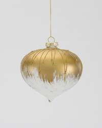 Gold and Clear Glittered Glass Ornament