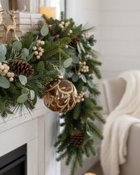 Bronze and Gold Glittered Glass Ornament