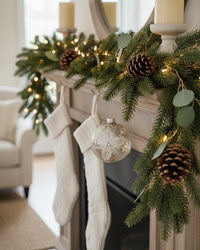 Mottled Silver and Glittered Glass Ornament