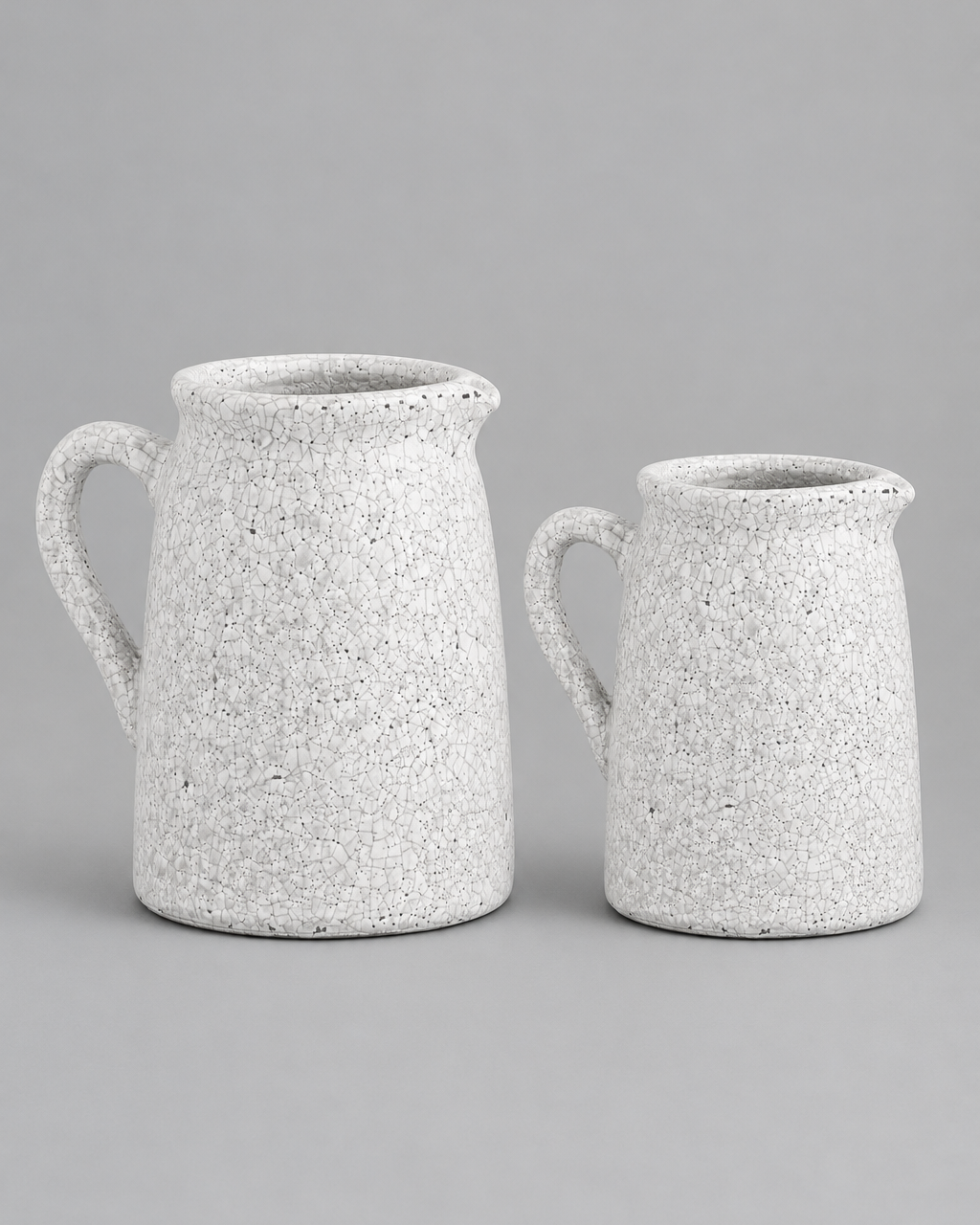 Distressed White Ceramic Crackle Jug