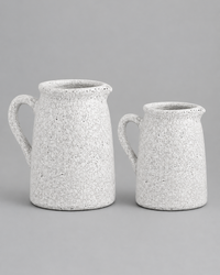 Distressed White Ceramic Crackle Jug
