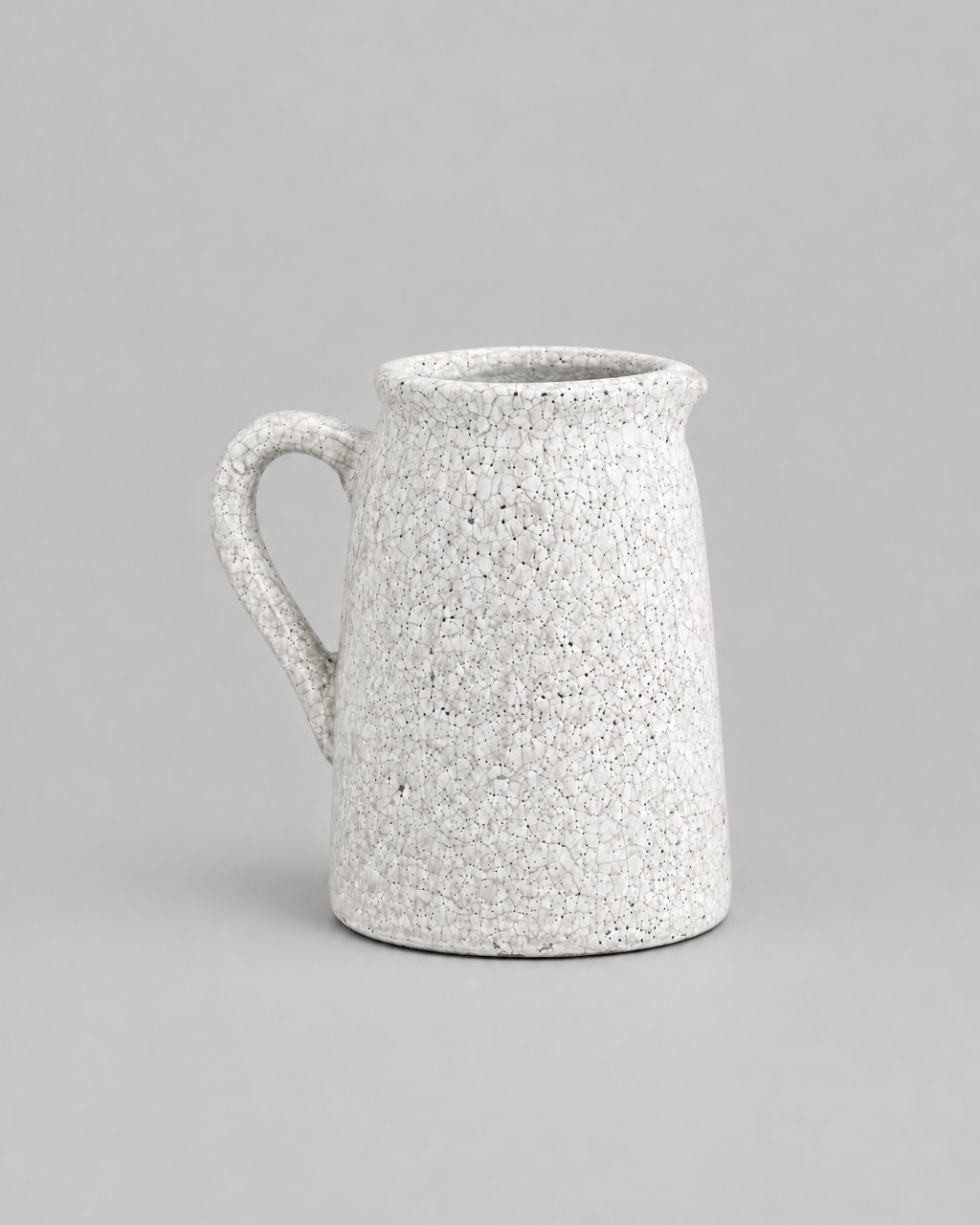 Distressed White Ceramic Crackle Jug