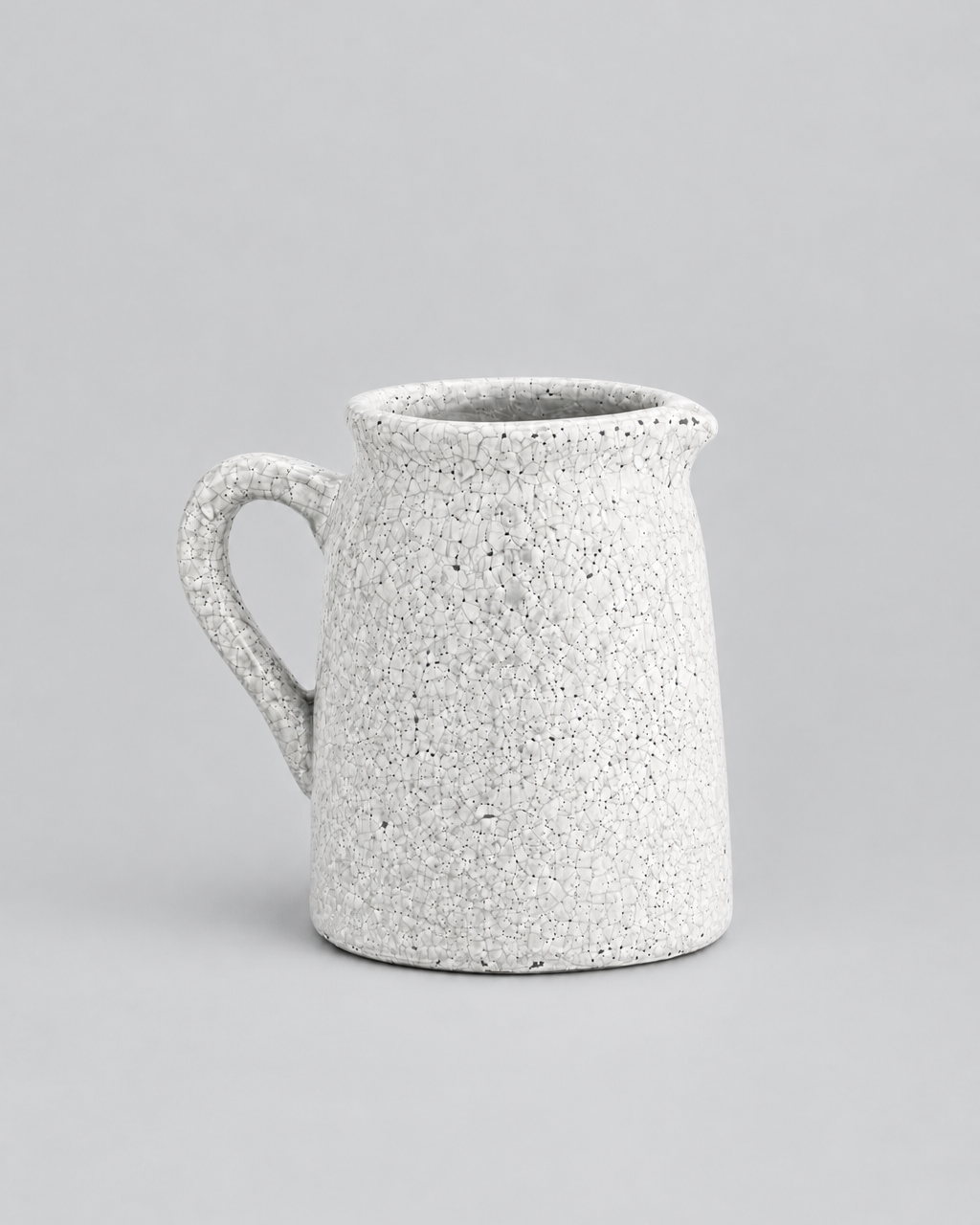 Distressed White Ceramic Crackle Jug