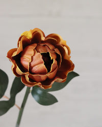 Peony Stem Real Touch Burgundy Yellow 20.5”