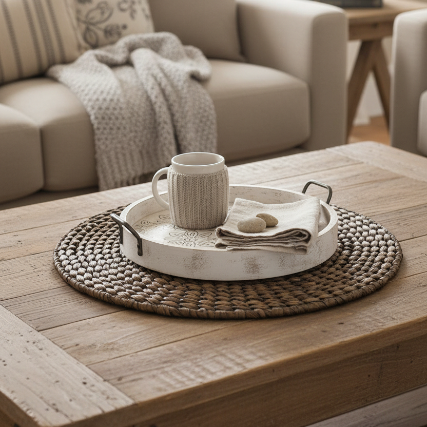 Braided Hyacinth Placemat Brown