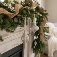 Textured Glittered Glass Drop Ornament