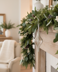Textured Glittered Glass Drop Ornament