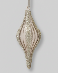 Textured Glittered Glass Drop Ornament