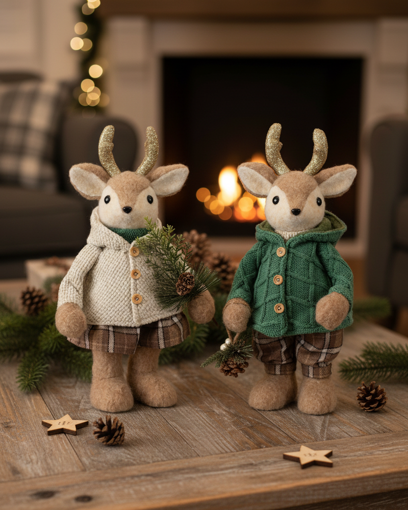 Winter Forest Friend Deer 17.5"