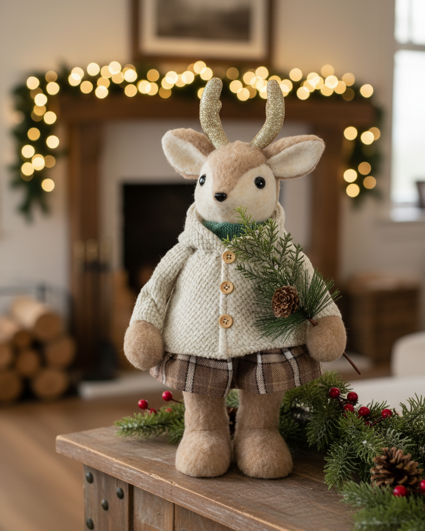 Winter Forest Friend Deer 17.5"