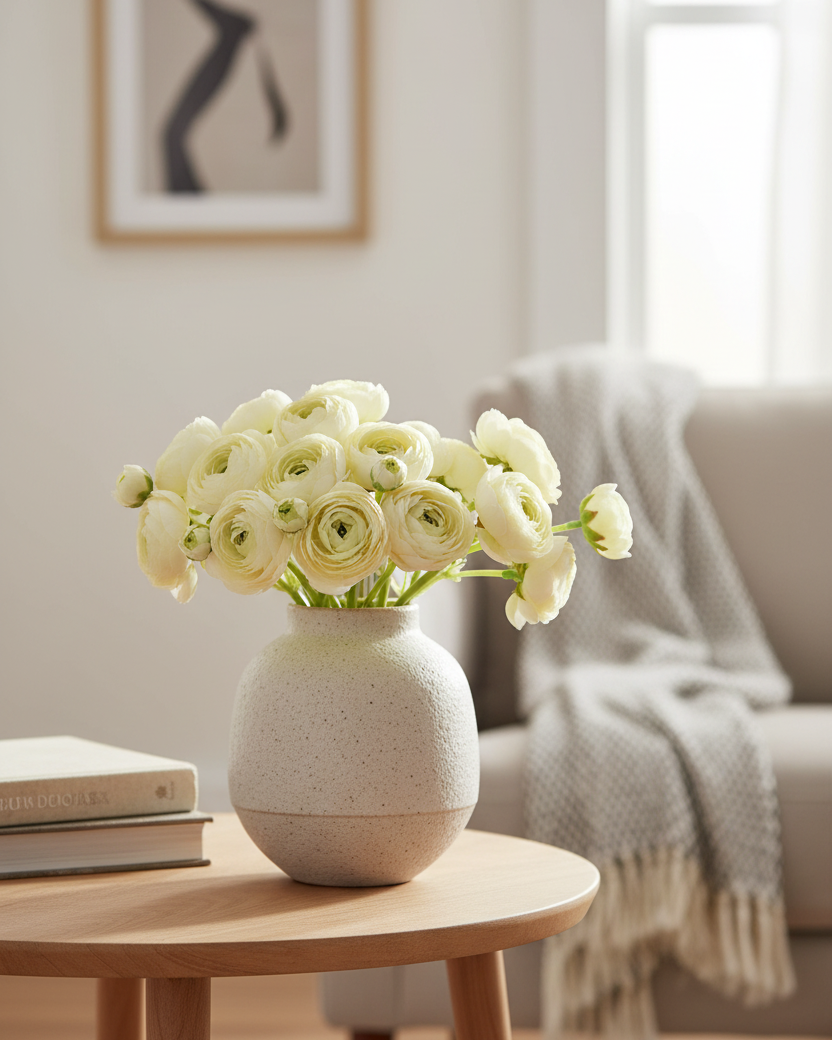 Mini Cream Ranunculus Bundle 11"