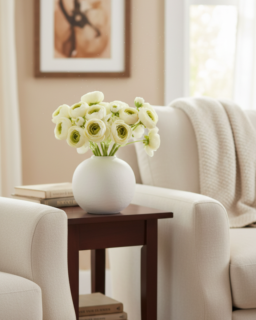 Mini Cream Ranunculus Bundle 11"