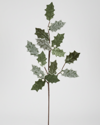 Sage Glittered Holly Spray 26"H