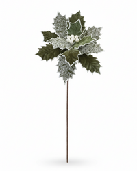 Sage Glittered Poinsettia Stem 21"