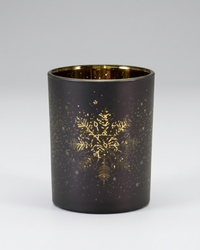 Midnight Snowflake Glass Candle Holder