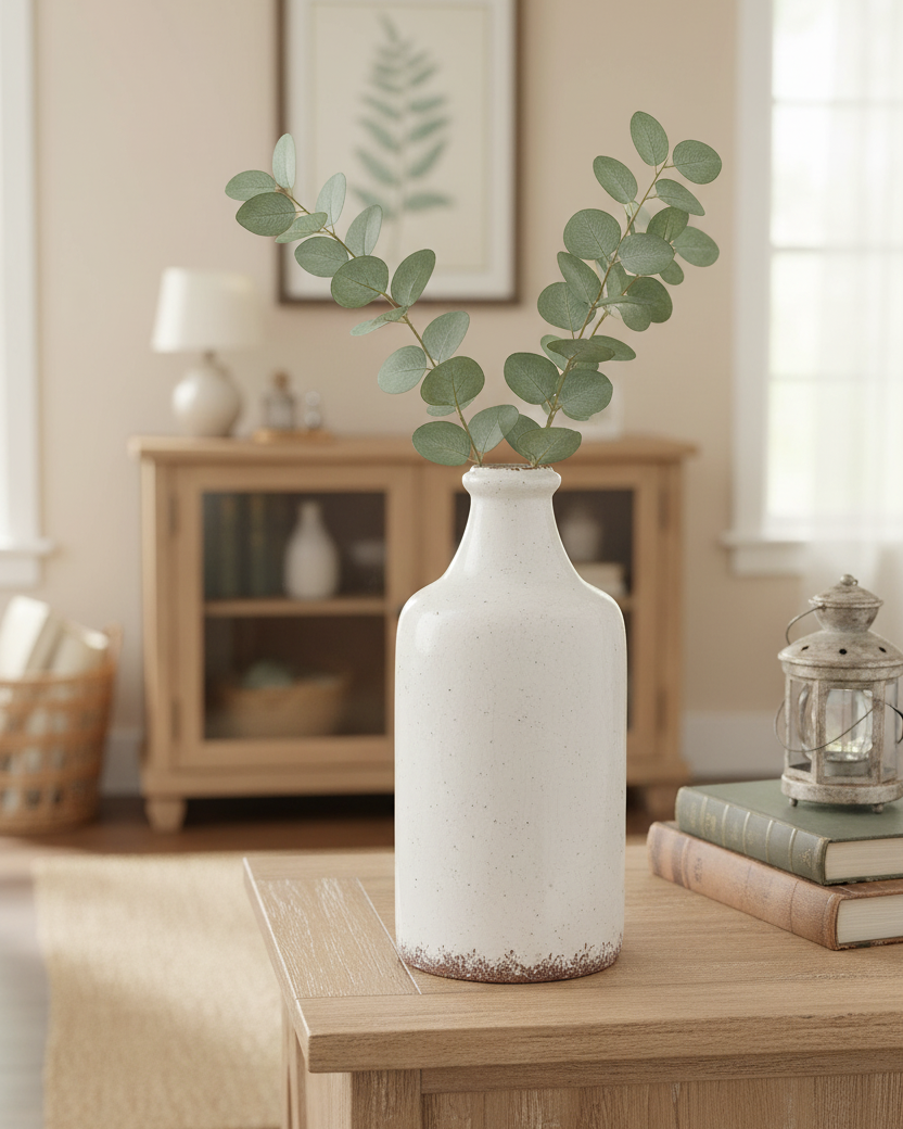 Aged White Ceramic Jug