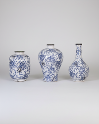 Blue and White Floral Ceramic Bud Vase