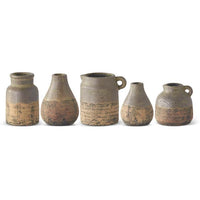 Ceramic Vase With Grey Glazed Top