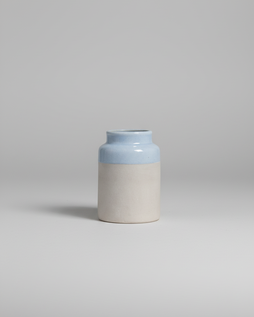 Natural and Light Blue Glazed Vase