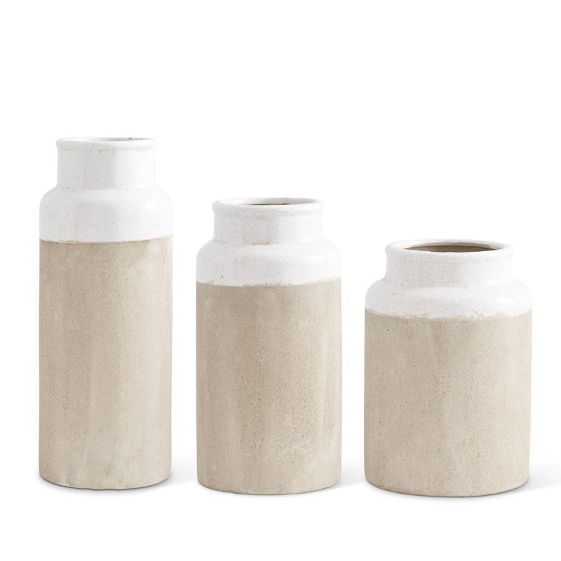 Natural and White Glazed Vase